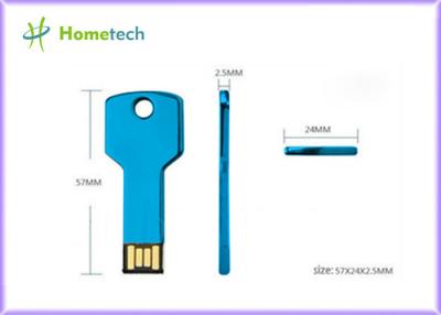 China Promotion Gift 4GB - 32GB Metal Aluminium Key Shape USB Silkscreen Printing for sale
