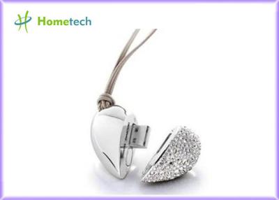 China OEM Promotion Gift 4GB Crystal Heart USB Flash Drive with Lanyard for sale