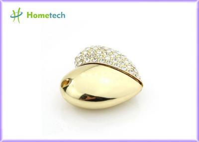 China OEM Jewelry Crystal Heart USB Flash Drive , Heart Shape Pendant Usb 2.0 for Girl for sale