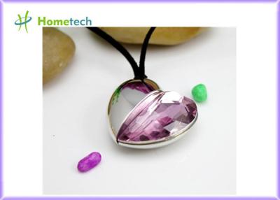 China Movimentação de cristal dada forma coração do flash de USB do coração à venda