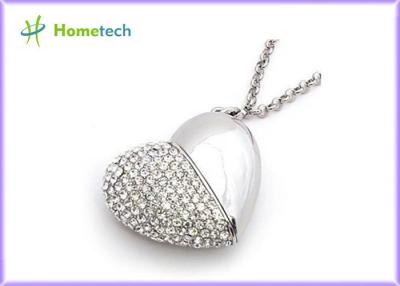 China Zilveren USB 1.1/2.0 Kristal de Juwelen van de de Flitsaandrijving van Hartusb, Bulkusb-Flitsaandrijving Te koop