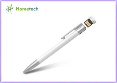 China Black / White Ballpoint High Speed Pen Drive 16GB USB 2.0 Customized Metal Mateial for sale