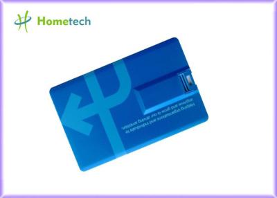 China Dispositivo de armazenamento azul de USB 2,0 do cartão de crédito bancário, cartão da movimentação da pena à venda