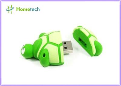 China Light Green Cartoon USB Flash Drive Genuine 16GB 32GB File Transfer , Tortoise Shape for sale
