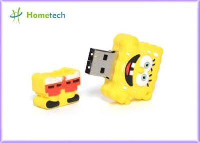 China Yellow SpongeBob Cartoon USB Flash Drive Rectangle File Transfer for sale
