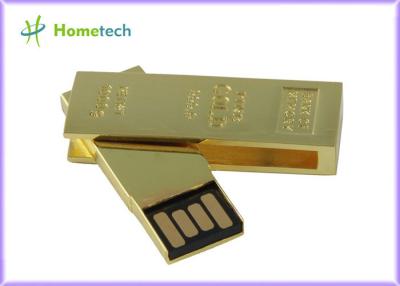 China Office Rectangle Gold Twist USB Sticks Custom-Made With File Transfer for sale