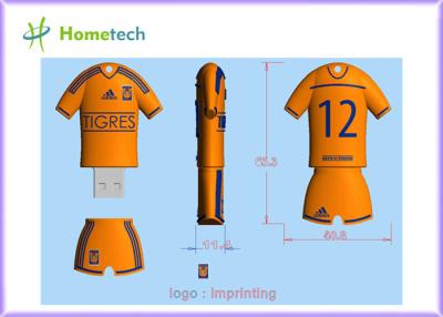China Memória personalizada personalizada de USB dos desenhos animados da camisa do poolo da equipa de futebol da movimentação TIGRES do flash de USB à venda