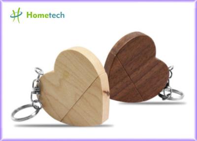 China Memoria USB de madera de Walnu de los regalos calientes promocionales en forma de corazón de madera respetuosos del medio ambiente de 5-15MB/S 8GB Company en venta