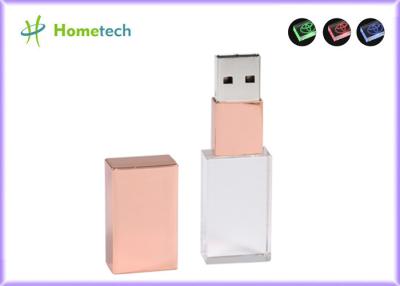 China Memoria USB cristalina promocional USB2.0/3.0 de memorias USB de encargo de alta velocidad LED de la forma USB para el regalo del negocio en venta