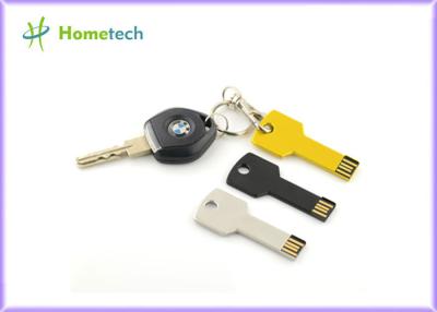 China Silver Metal Key Shaped USB Flash Drive , Waterproof Memory Chip Key for sale