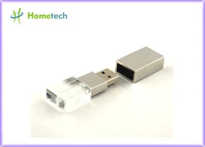 China 16GB Transparent Crystal Heart Shaped Usb Flash Drive With Led Light Inside yoru own logo engaved for sale