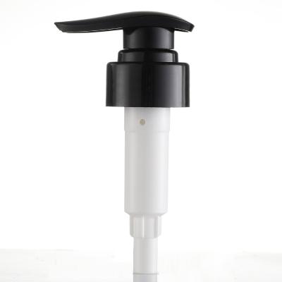 China 25g Black Glossy Plastic Lotion Pump 32mm External Spring For Body Cream for sale