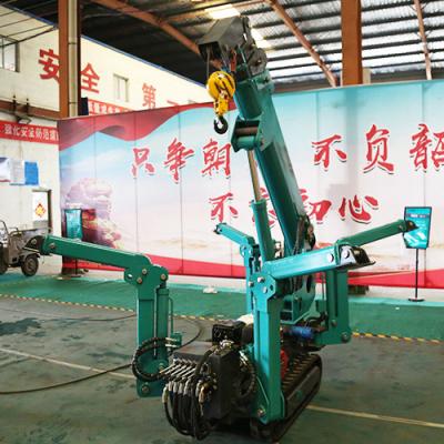China ZHONGMEI Blue Diesel CraneElectric start Spider Crane  12v 45AH 1.2t Tracked Spider Crane for sale