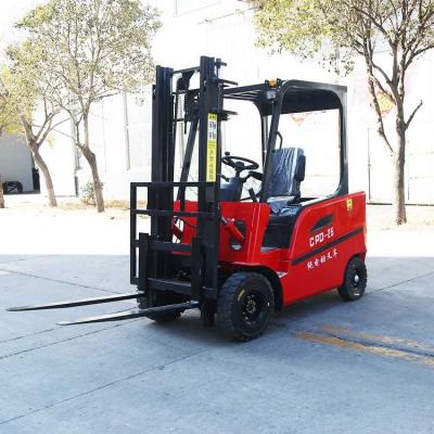 China 60V Electric Forklift 2.5T Wheel Electric Forklift Self Loading Pallet Lifting Stacker for sale