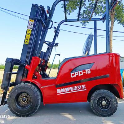 China Innovative 1.5 Ton Farm Electric Forklift ZHONGMEI Hydraulic Forklift for sale