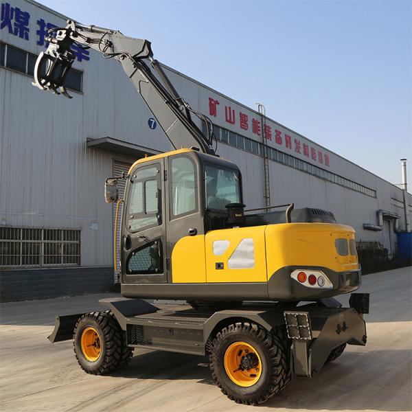 Quality Earth Moving Machinery Wheel Excavator Retractable Wheeled Wood Grabber Digger for sale