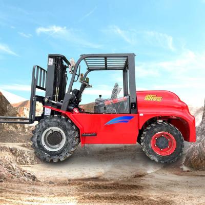 China 4.5t Off Road Forklifts And Loading Rough Terrain Diesel Forklift Truck With Cabin for sale