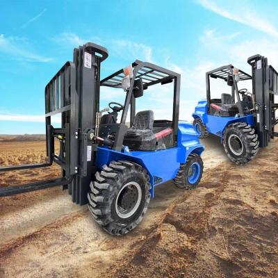 China Four Wheel Electric Forklift 4X4 Integrated Rough Terrain 4.5t Forklifts for sale