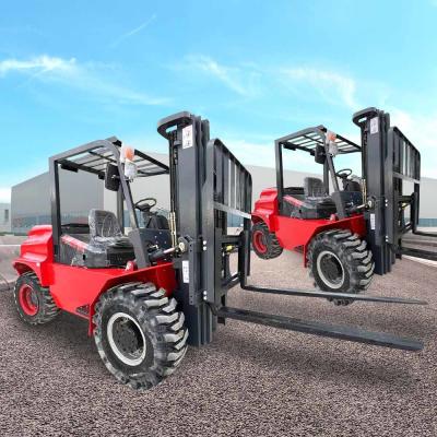 China 2 Meters Lifting Height Portable Electric Forklifts 4.5t Four-Wheel-Drive Off-Road Forklift for sale