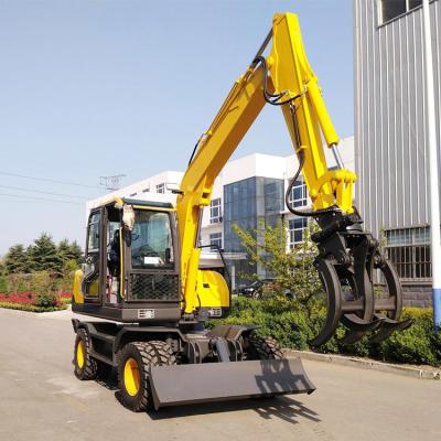 China Engineering Wheel Hydraulic Excavator Machine Digging Trenches Wheeled Digger for sale