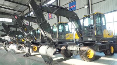 China Engineering Four-wheel Drive 8 Ton Digger Hydraulic Auger Digger Wheel Excavator for sale