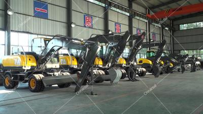 China Multifunctional Large Crushing Wheeled Excavator Orchard Municipal Digger With Shade for sale