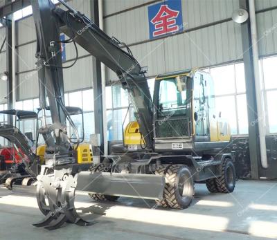 China Engineering Machinery Large Excavator Towable Backhoe 8Ton Excavator Bucket Wheel Excavator for sale