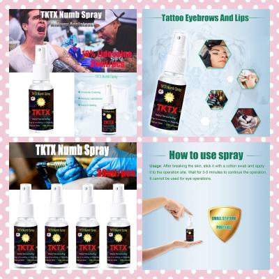 China Tktx Spray Topical Anesthesia Lidocain Tktx Tattoo Numb Gel Midway Assiatance Surgery Permanent Makeup Beauty Body Eyebr for sale