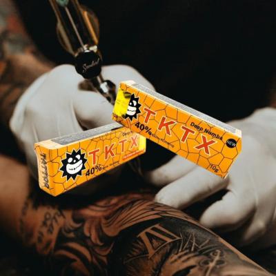 China Gold tktx40% Tattoo Piercing Numb Cream 10g Anesthetic Skin Fast No Pain Cream for sale