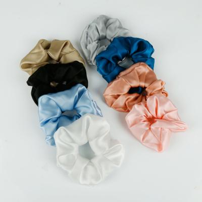 China 30mm Thin Mulberry Silk Human Hair Scrunchie , Women Damage Free Hair Ties for sale