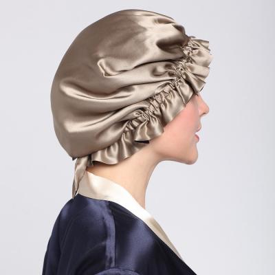 China 19mm Double Sided Reversible Silk Bonnet , Adults Silk Head Wrap Sleep for sale