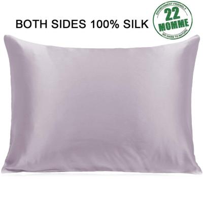 China Funda de almohada de seda pura teñida llana 19 Momme de la púrpura 100 para el pelo no tóxico en venta