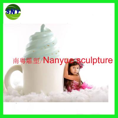China artificial statue icecream lovely cup item as statue in garden/ plaza/ shopping mall/photographer for sale