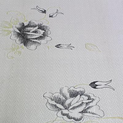 China 2.2m Width 240g/M2 Jacquard Knitted Mattress Fabric With Rose Pattern for sale