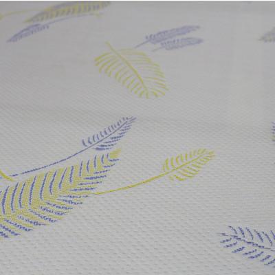 China RoHS Anti Tear Polyester Jacquard Mattress Fabric With Leaf Pattern for sale