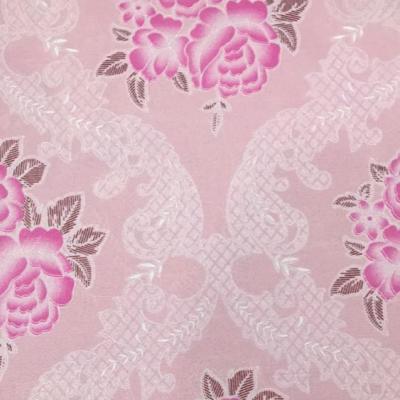China Water Resistant Pink 100gsm Tricot Knit Fabric For Bedding for sale