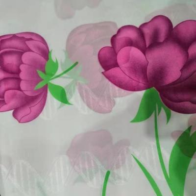 China Projeto vermelho da flor da tela poli respirável da tampa de colchão de tricô 90gsm à venda