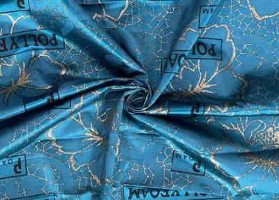 中国 240cm Polyester Warp Knitted Fabric Blue Waterproof Gold Powder Printed 販売のため