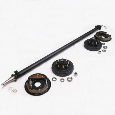 China 8 Bolts 50MM Round Utility Trailer Axles With Hydraulic Brakes for sale