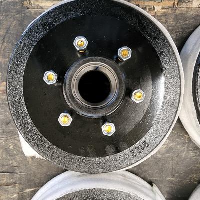 China 6 Studs 12 Inch Trailer Brake Drum Alko Type Pressed In Studs for sale