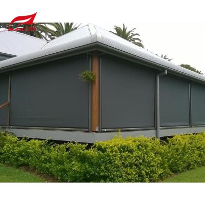 China Customized Motorized Zip Track Blinds Windproof Waterproof Zip Screen Roller Blinds for sale