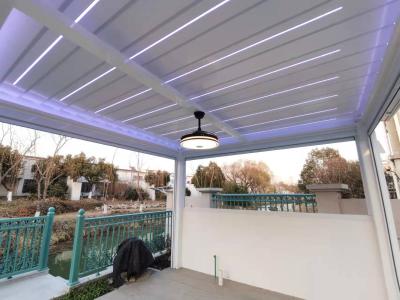 China Retractable Motorized Aluminium Pergola Bioclimatic With Outdoor Roller Blinds for sale