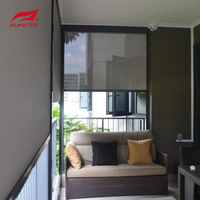 China Retractable Motorized Outdoor Roller Blinds Pergola Patio Zip Screen Electric Blinds for sale