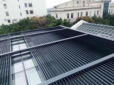 China Powder Coating 1.0mm Retractable Louvre Skylight Roof System for sale