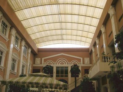 China Architectural Tension Shade System Skylight Motor Heat Resistance Fiberglass Fabric for sale