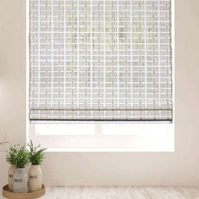 China Indoor Manual Reed Window Blinds Natural Reed Blinds Smooth Surface Anti Mildew for sale