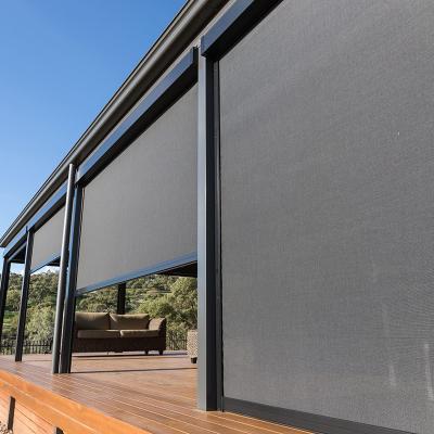 China Suncreen Zip Track Blinds Customized Size Wind Proof Outdoor Roller Blinds for sale