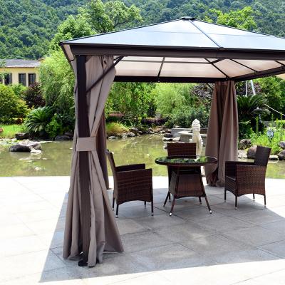 China Solid 3*4 Aluminium Garden Polycarbonate Roof Gazebo for sale