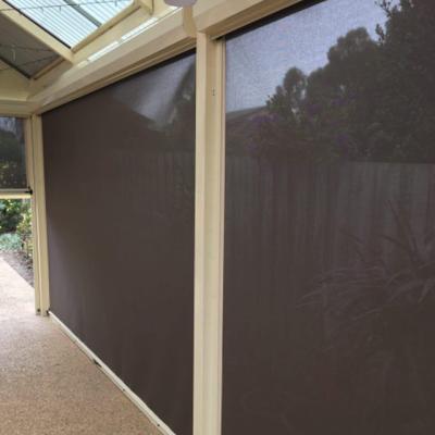 China Anti Dust Polyester PVC Motorized Zip Track Fabric Roller Blinds for sale