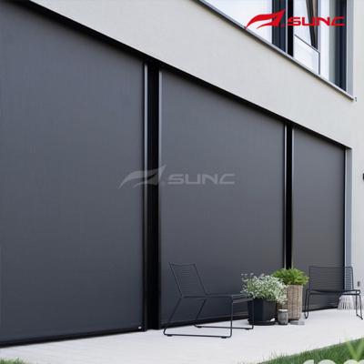 China Motorised Outdoor Roller Blinds Windproof Sun Shade Blinds For Patio for sale